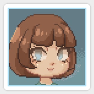 Pixel art girl Sticker